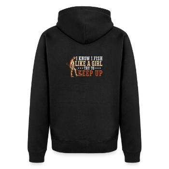 Metaldetektor Schatzsucher Schatzsuche - Unisex Premium Bio Zip Hoodie - Schwarz - Hinten - Nico (187cm)