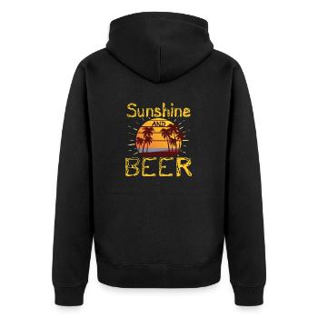 Cadeaux d’été Palmiers tropicaux Soleil et Bière - Veste à capuche bio Premium Unisexe - noir - Dos - Nico (187cm)