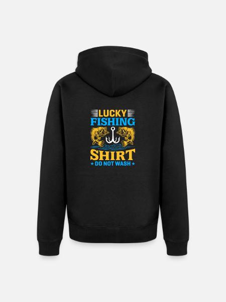 Lucky Fishing T-shirt - Unisex Premium Bio Zip Hoodie - Schwarz