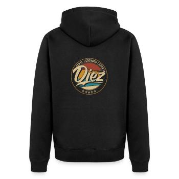 Diez Echte Legenden leben in Diezer - Unisex Premium Bio Zip Hoodie - Schwarz - Hinten - Nico (187cm)