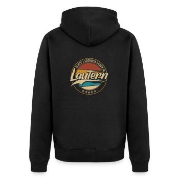 Kaiserslautern Echte Legenden leben in Lautern - Unisex Premium Bio Zip Hoodie - Schwarz - Hinten - Nico (187cm)
