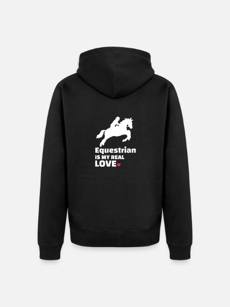 Reiter Pferdeliebhaber - Unisex Premium Bio Zip Hoodie - Schwarz