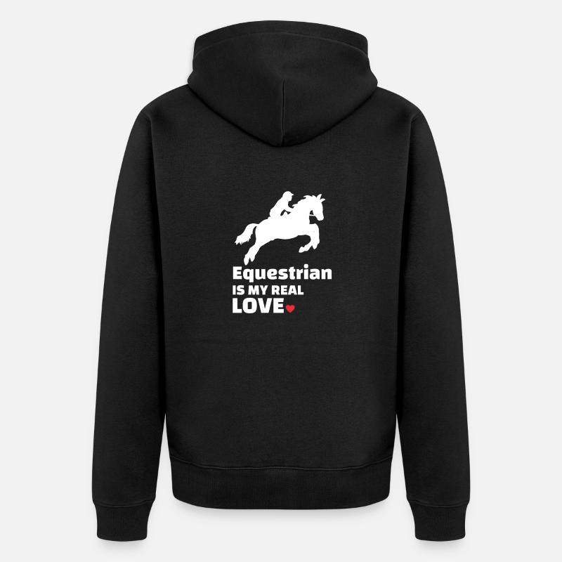 Cavaliers Amateurs de chevaux - Veste à capuche bio Premium Unisexe - noir