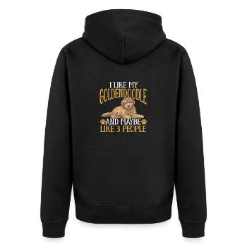 Goldendoodle Doodle Dog - Unisex Premium Organic Zip Hoodie - black - Back - Nico (187cm)