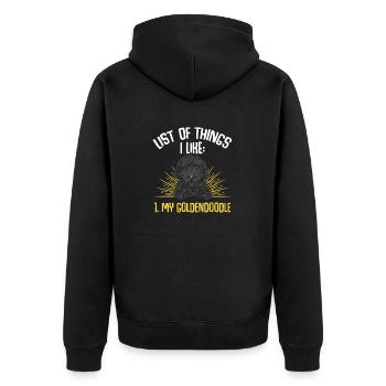 Chien Doodle Black Goldendoodle - Veste à capuche bio Premium Unisexe - noir - Dos - Nico (187cm)