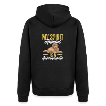 Goldendoodle Doodle Hund - Unisex Premium Bio Zip Hoodie - Schwarz - Hinten - Nico (187cm)
