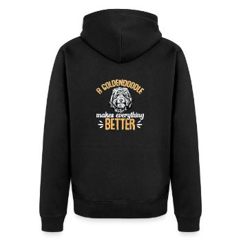 Goldendoodle Doodle Dog - Unisex Premium Organic Zip Hoodie - black - Back - Nico (187cm)