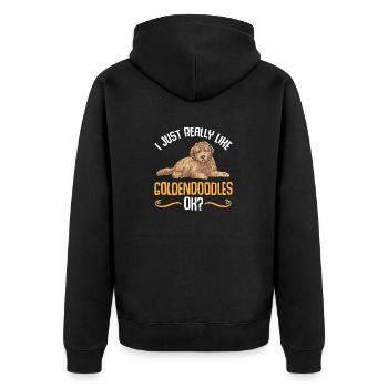 Goldendoodle Doodle Dog - Unisex Premium Organic Zip Hoodie - black - Back - Nico (187cm)