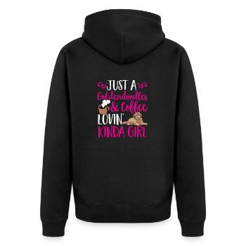 Goldendoodle Doodle Dog - Unisex Premium Organic Zip Hoodie - black - Back - Nico (187cm)