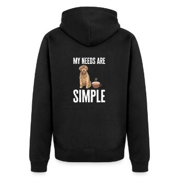 Goldendoodle Doodle Hund - Unisex Premium Bio Zip Hoodie - Schwarz - Hinten - Nico (187cm)
