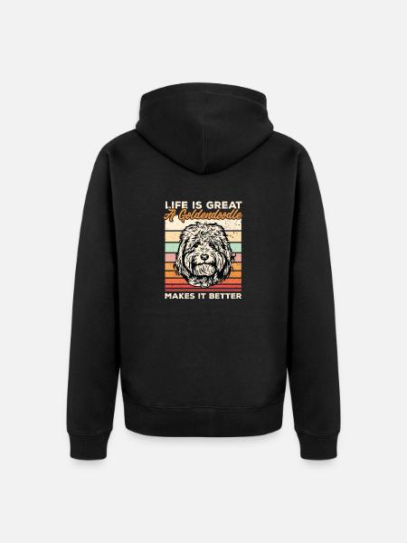 Goldendoodle Doodle Dog - Unisex Premium Organic Zip Hoodie - black