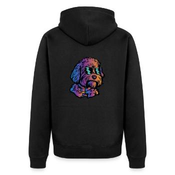 Goldendoodle Doodle Dog - Unisex Premium Organic Zip Hoodie - black - Back - Nico (187cm)