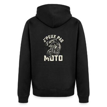 Motard J'Peux Pas J'ai Moto - Veste à capuche bio Premium Unisexe - noir - Dos - Nico (187cm)