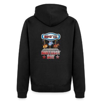 Carousel Birthday Party Father of the - Unisex Premium Organic Zip Hoodie - black - Back - Nico (187cm)