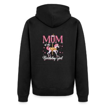 Carousel Birthday Party Mother of the - Unisex Premium Organic Zip Hoodie - black - Back - Nico (187cm)