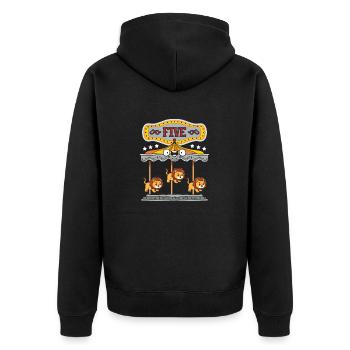 Carousel Birthday Party Lion Dieser Junge Wurde 5 - Unisex Premium Bio Zip Hoodie - Schwarz - Hinten - Nico (187cm)