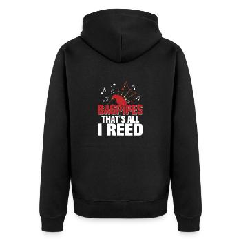 Bagpipes That's All I Reed Bagpiper Scotsman Bagpi - Unisex Premium Bio Zip Hoodie - Schwarz - Hinten - Nico (187cm)