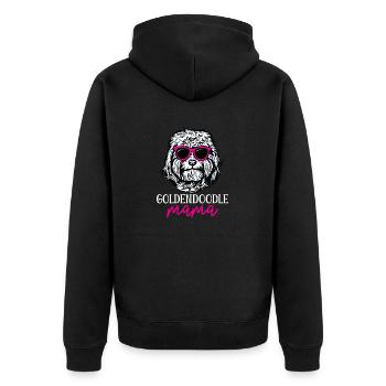 Goldendoodle Doodle Hund - Unisex Premium Bio Zip Hoodie - Schwarz - Hinten - Nico (187cm)