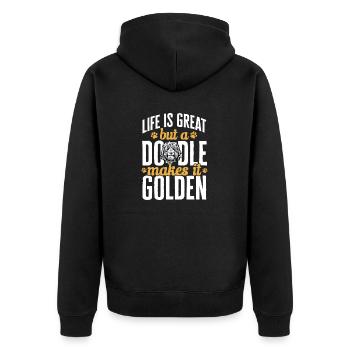 Goldendoodle Doodle Dog - Unisex Premium Organic Zip Hoodie - black - Back - Nico (187cm)
