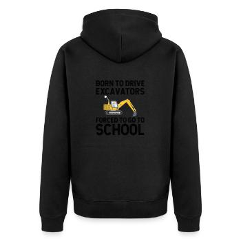 Baggerfahrer Bagger Schule - Unisex Premium Bio Zip Hoodie - Schwarz - Hinten - Nico (187cm)