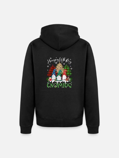 Hanging With My Gnomies - Unisex Premium Organic Zip Hoodie - black