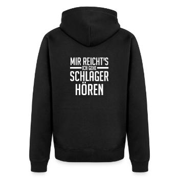 Musik Musiker Schlager - Unisex Premium Bio Zip Hoodie - Schwarz - Hinten - Nico (187cm)