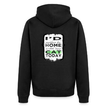 present idea persian cool cat humor aww avogato - Unisex Premium Organic Zip Hoodie - black - Back - Nico (187cm)