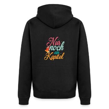 Nur noch ein Kapitel Buch Lesen - Unisex Premium Bio Zip Hoodie - Schwarz - Hinten - Nico (187cm)