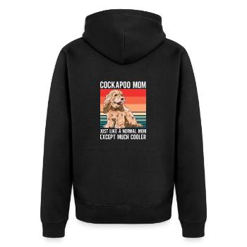 Cockapoo Dog - Unisex Premium Organic Zip Hoodie - black - Back - Nico (187cm)