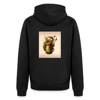 Carnivorous Plants House Plant Graphic Bug Eating - Unisex Premium Bio Zip Hoodie - Schwarz - Hinten - Nico (187cm)