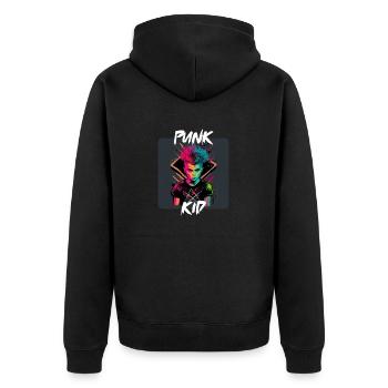 Graffiti Style - Cooles Punk Kind 8 - Unisex Premium Bio Zip Hoodie - Schwarz - Hinten - Nico (187cm)