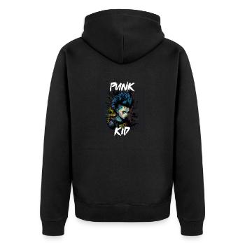 Graffiti Style - Cooles Punk Kind 2 - Unisex Premium Bio Zip Hoodie - Schwarz - Hinten - Nico (187cm)
