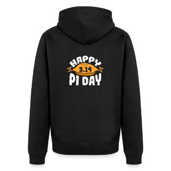 Happy Pi Day Pie 3.14 Math Lover Nerd Geek Teacher - Unisex Premium Bio Zip Hoodie - Schwarz - Hinten - Nico (187cm)