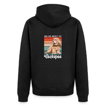 Cockapoo Dog - Unisex Premium Organic Zip Hoodie - black - Back - Nico (187cm)