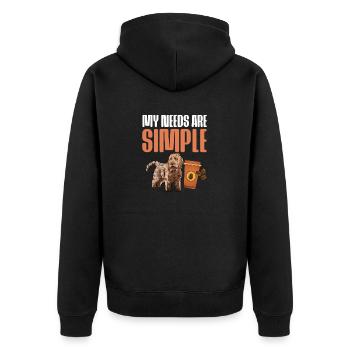 Cockapoo Dog - Unisex Premium Organic Zip Hoodie - black - Back - Nico (187cm)