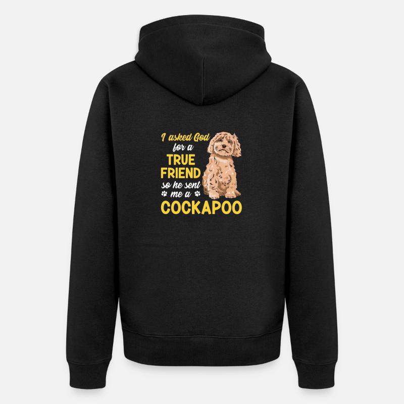 Cockapoo Hund - Unisex Premium Bio Zip Hoodie - Schwarz