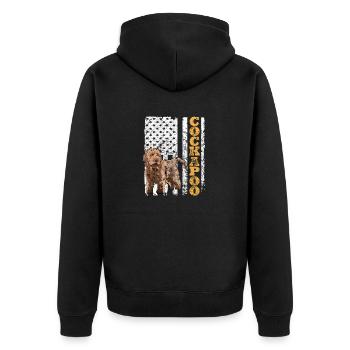 Cockapoo Dog - Unisex Premium Organic Zip Hoodie - black - Back - Nico (187cm)