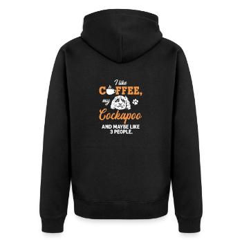Cockapoo Dog - Unisex Premium Organic Zip Hoodie - black - Back - Nico (187cm)