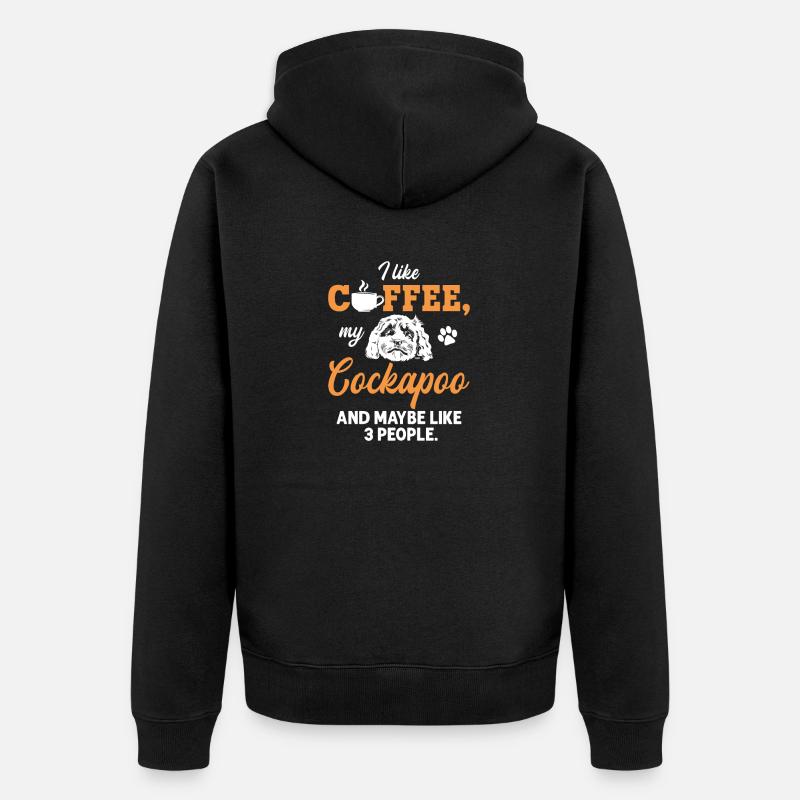 Cockapoo Hund - Unisex Premium Bio Zip Hoodie - Schwarz