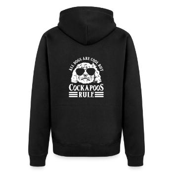 Cockapoo Dog - Unisex Premium Organic Zip Hoodie - black - Back - Nico (187cm)