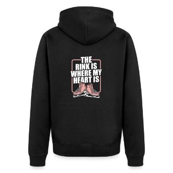 Eislaufen Wortspiel Eiskunstlauf - Unisex Premium Bio Zip Hoodie - Schwarz - Hinten - Nico (187cm)