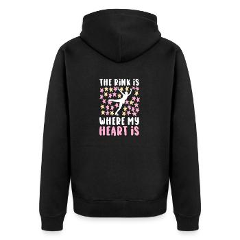 Eislaufen Wortspiel Eiskunstlauf - Unisex Premium Bio Zip Hoodie - Schwarz - Hinten - Nico (187cm)