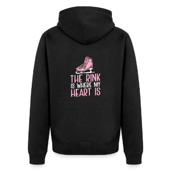 Eislaufen Wortspiel Eiskunstlauf - Unisex Premium Bio Zip Hoodie - Schwarz - Hinten - Nico (187cm)