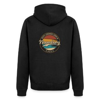 Naumburg Echte Legenden leben in Naumburger - Unisex Premium Bio Zip Hoodie - Schwarz - Hinten - Nico (187cm)