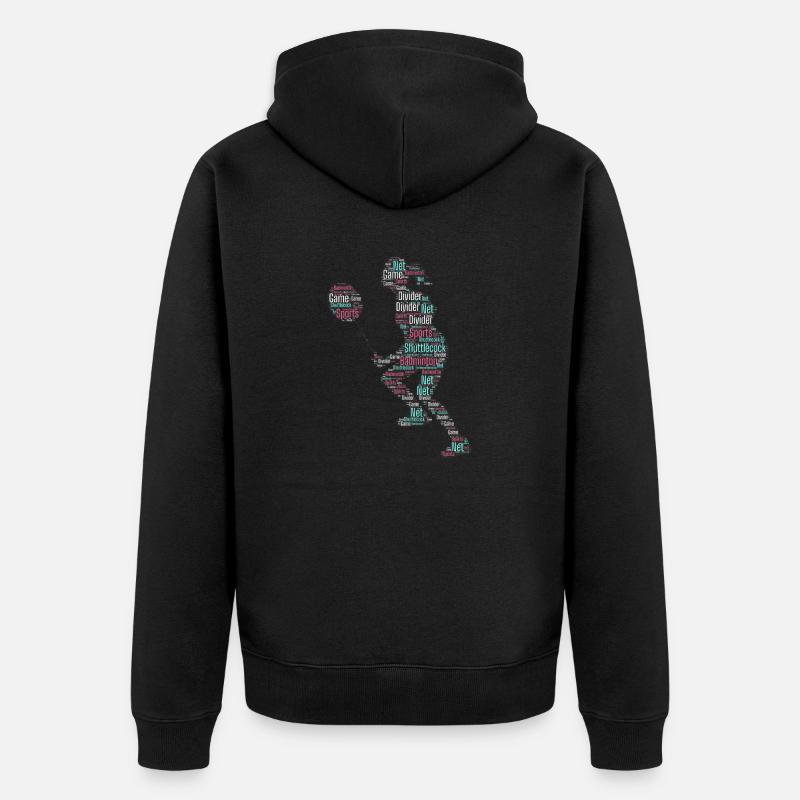 Joueurs de badminton - Veste à capuche bio Premium Unisexe - noir