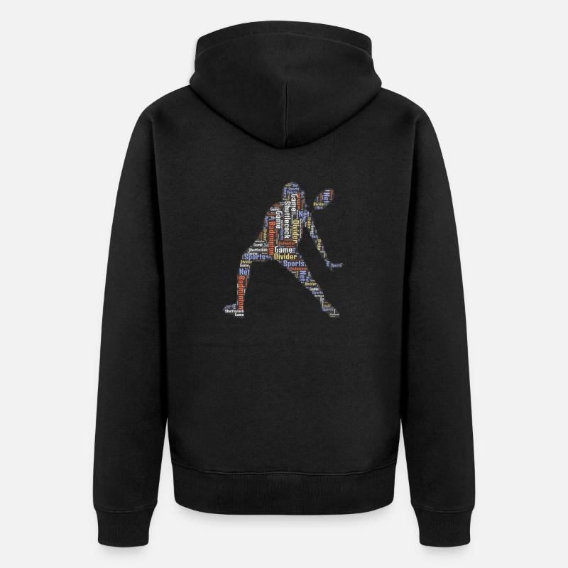 Joueurs de badminton - Veste à capuche bio Premium Unisexe - noir