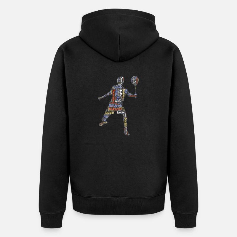 Joueurs de badminton - Veste à capuche bio Premium Unisexe - noir