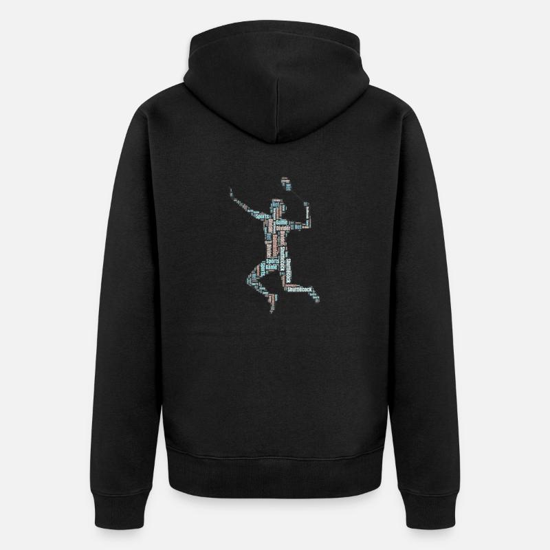 Joueurs de badminton - Veste à capuche bio Premium Unisexe - noir