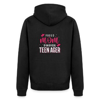 Fière maman d’un adolescent officiel pour ses 13 ans - Veste à capuche bio Premium Unisexe - noir - Dos - Nico (187cm)