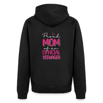 Fière maman d’un adolescent officiel pour ses 13 ans - Veste à capuche bio Premium Unisexe - noir - Dos - Nico (187cm)